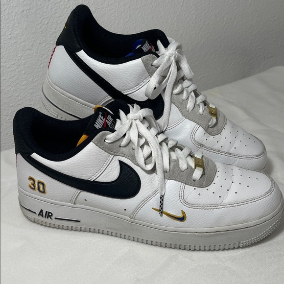 Nike Other - Nike Air Force 1 White and Black with Gold Accents